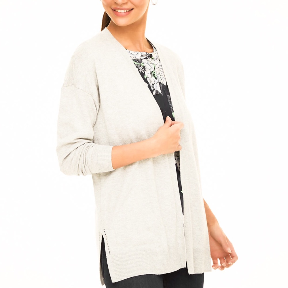 NEW LOFT Pointelle Open Cardigan